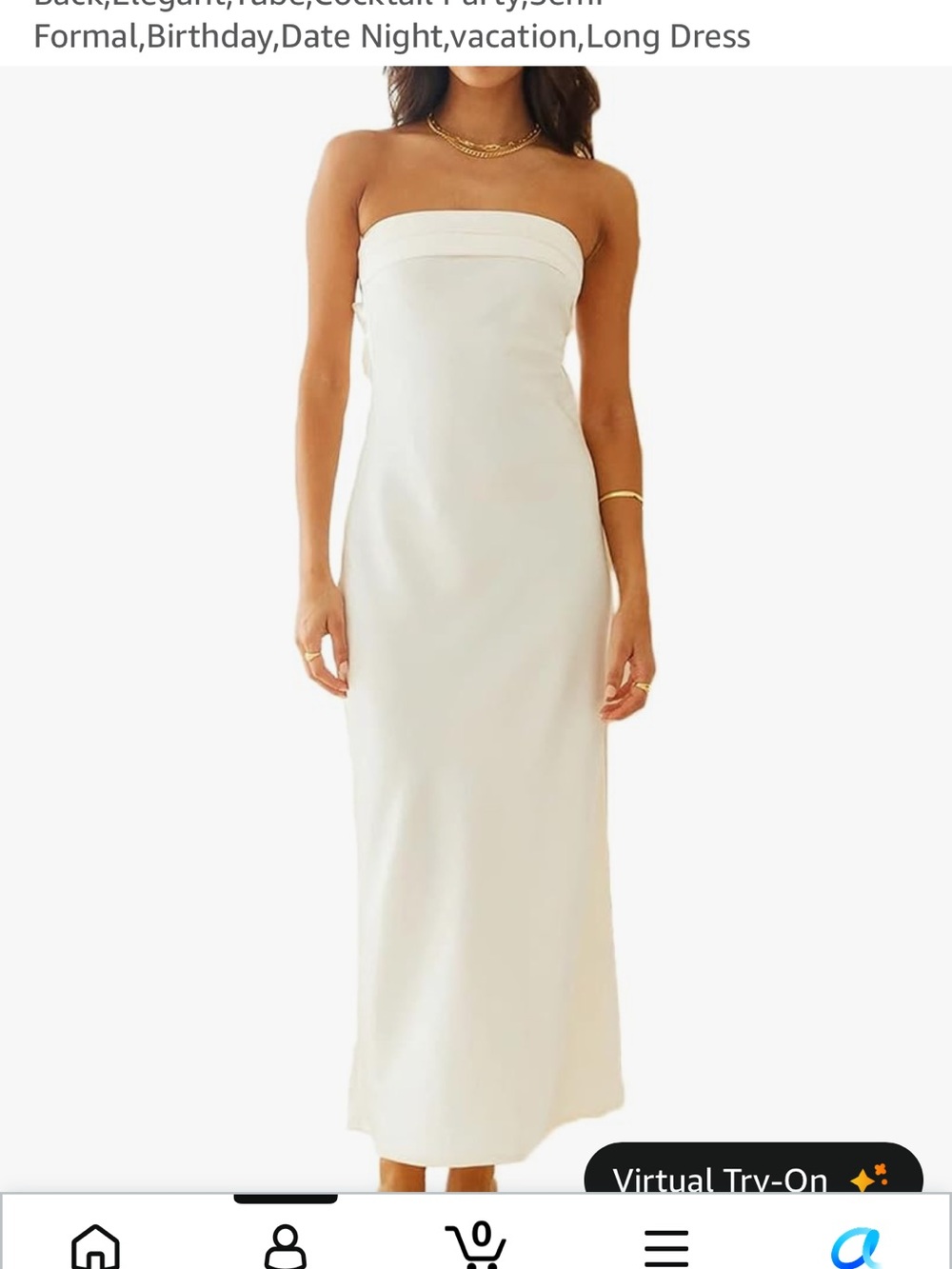 NWT Strapless Maxi Dress in Ivory